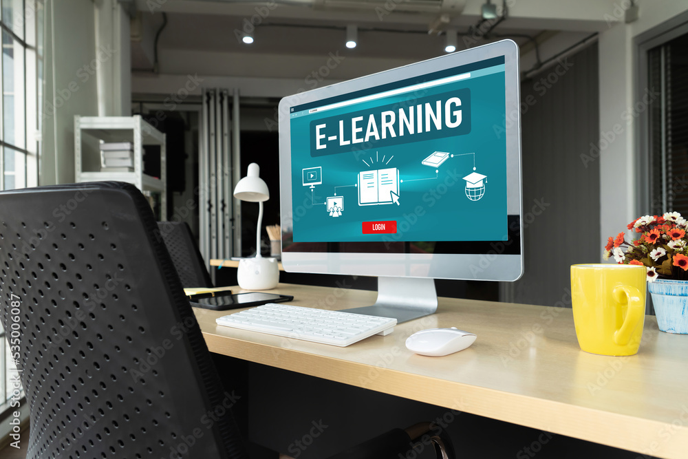 E-learning website with modish sofware for student to study online on the internet network