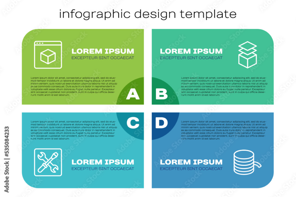 Set line 3D printer setting, , Filament for and Layers. Business infographic template. Vector