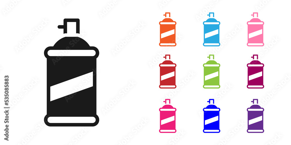 黑色喷漆可以在白色背景上隔离图标。将图标设置为彩色。矢量