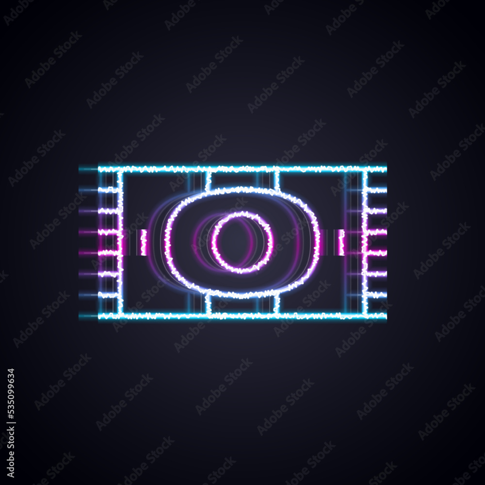 夜光霓虹线经典地毯图标隔离在黑色背景上。矢量