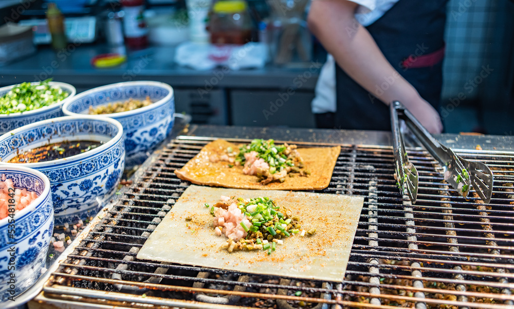 Chongqing, China, special food snack, roasted glutinous rice skin