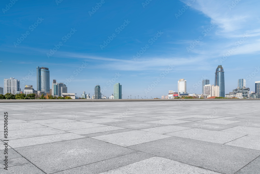 Square and modern city buildings landscape skyline