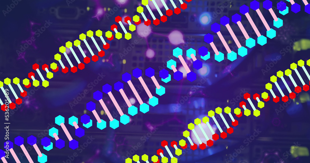 服务器机房上的dna链图像