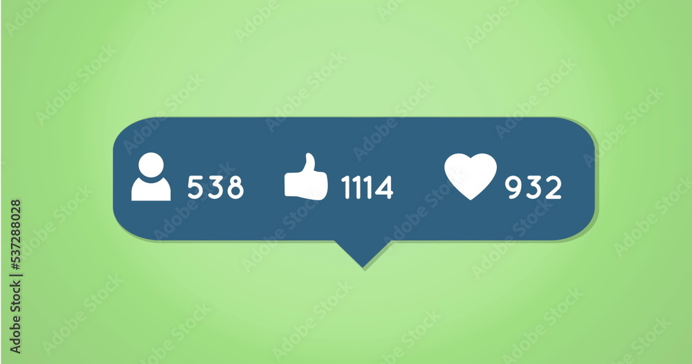 Image of social media reactions on green background