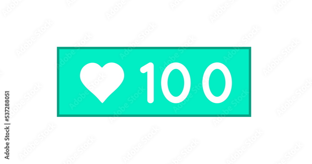 Image of 100 likes on white background