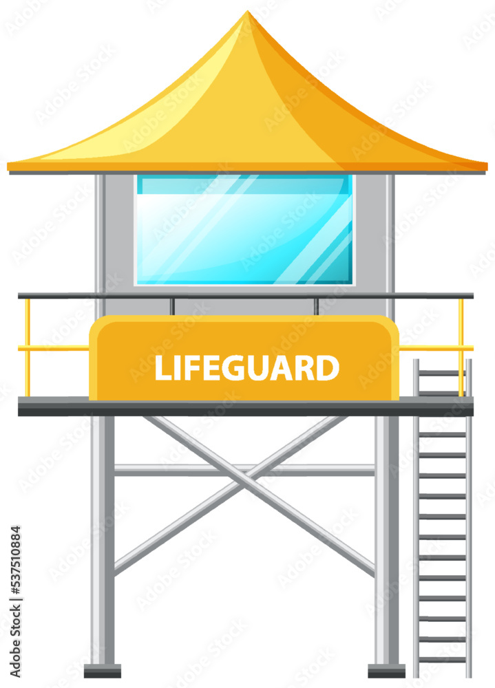 Lifeguard Tower Cartoon Style