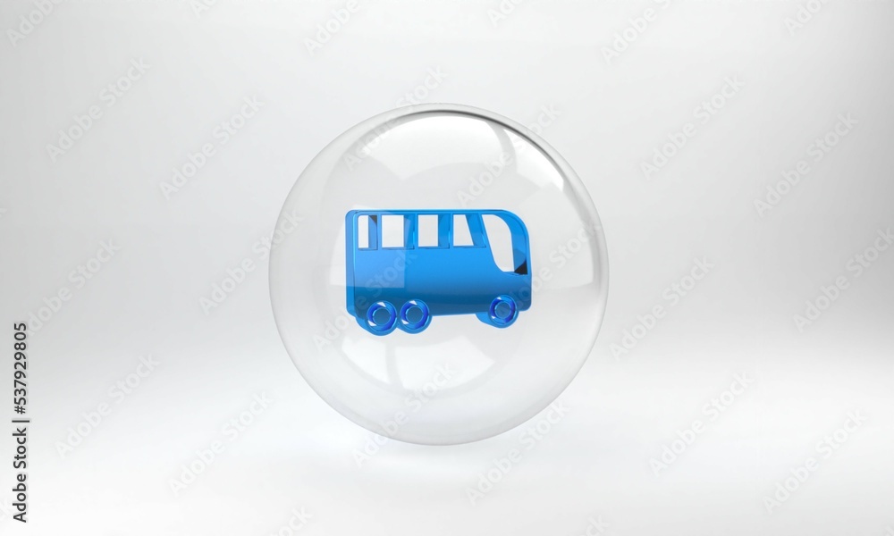 Blue Bus icon isolated on grey background. Transportation concept. Bus tour transport. Tourism or pu