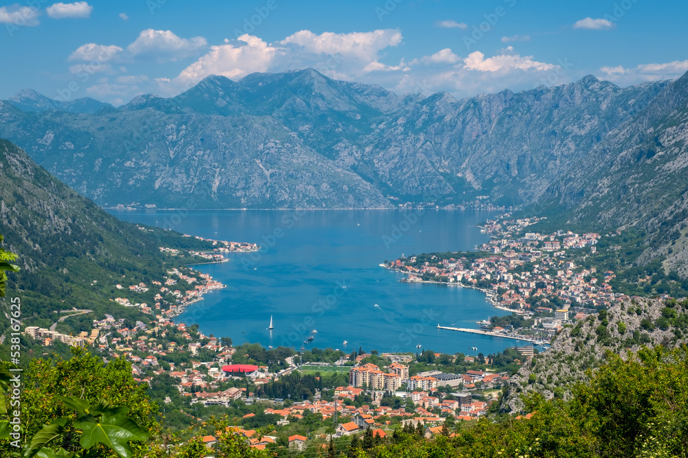 Kotor bay and Kotor town landscape