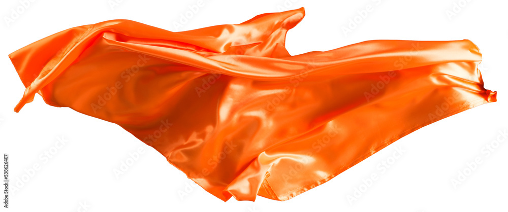 Orange cloth flutters