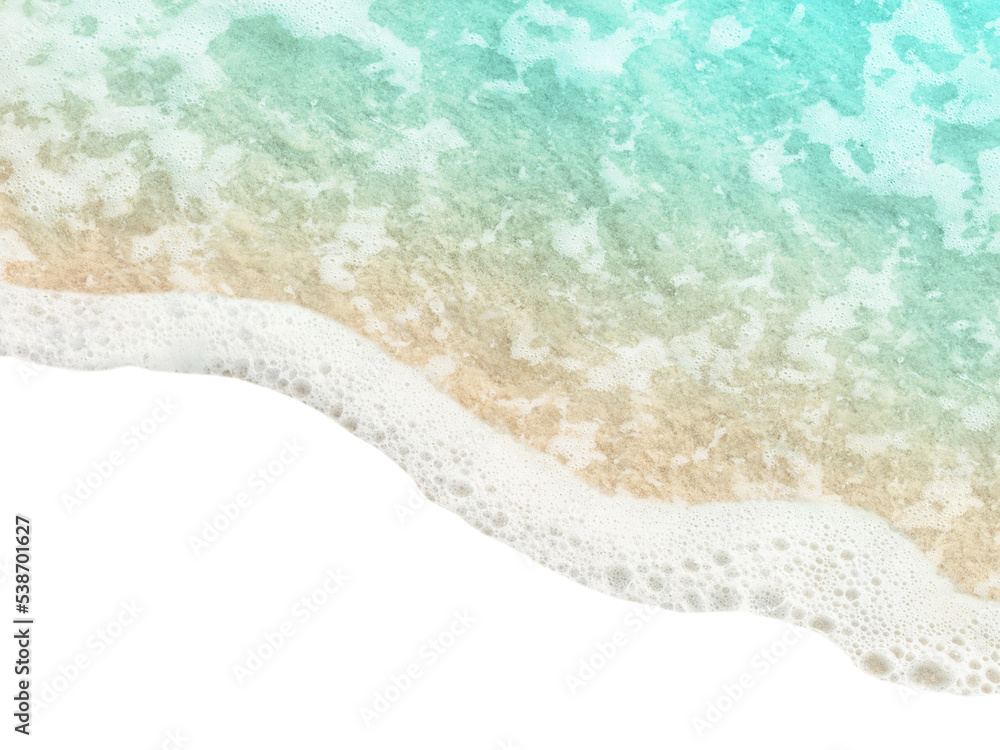 Soft waves of ocean water isolated on transparent background. PNG photo file