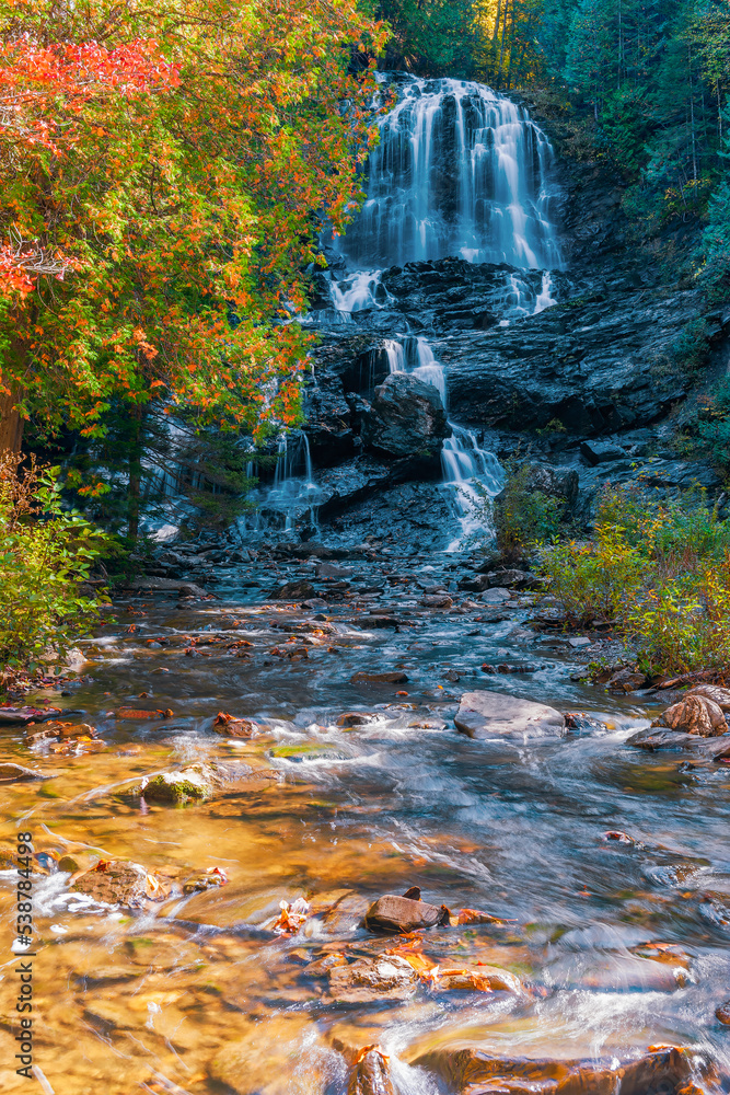 Beaver Brook Falls in autumn.Colebrook.Coos County.New Hampshire.USA