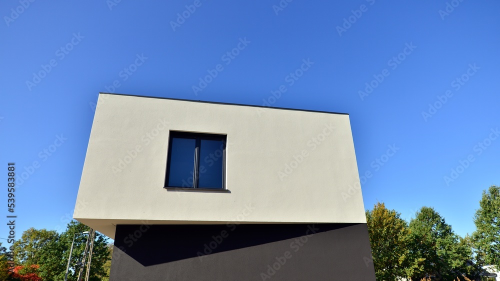 New single family house in a new development area. Residential home with modern facade.  