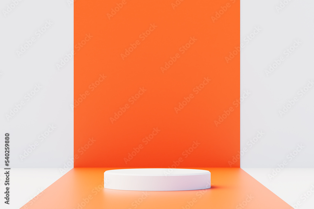 Background 3d scene with podium, minimal product display mock up scene and geometric shape object. 3