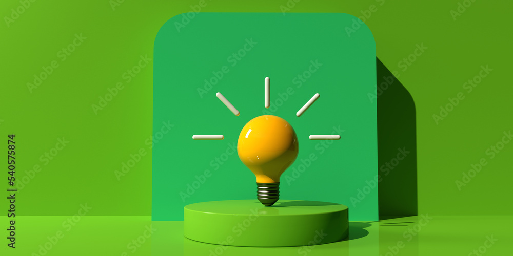 Light bulb on a podium - 3D