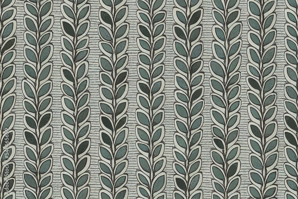 Hand drawn leaves seamless pattern for textile floral greenery for design.