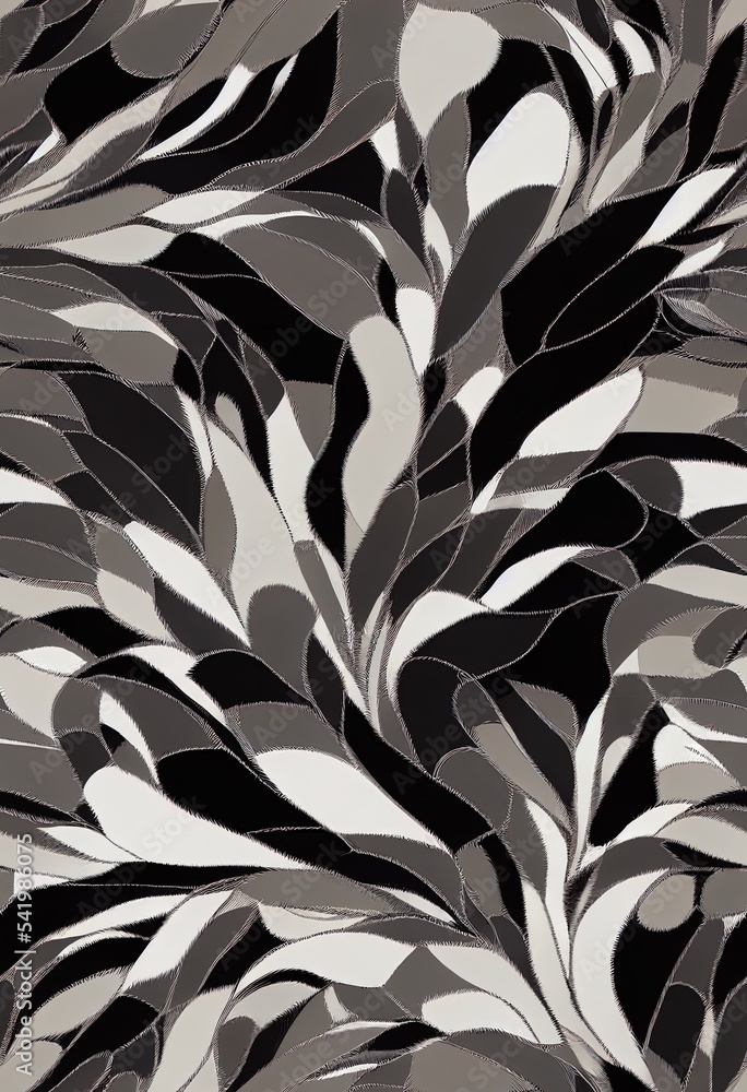 Wild animal skins patchwork wallpaper black and white fur abstract seamless pattern