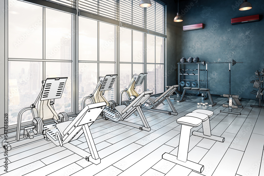 Body Building Center im Entwurf – 3D-Visualisierung