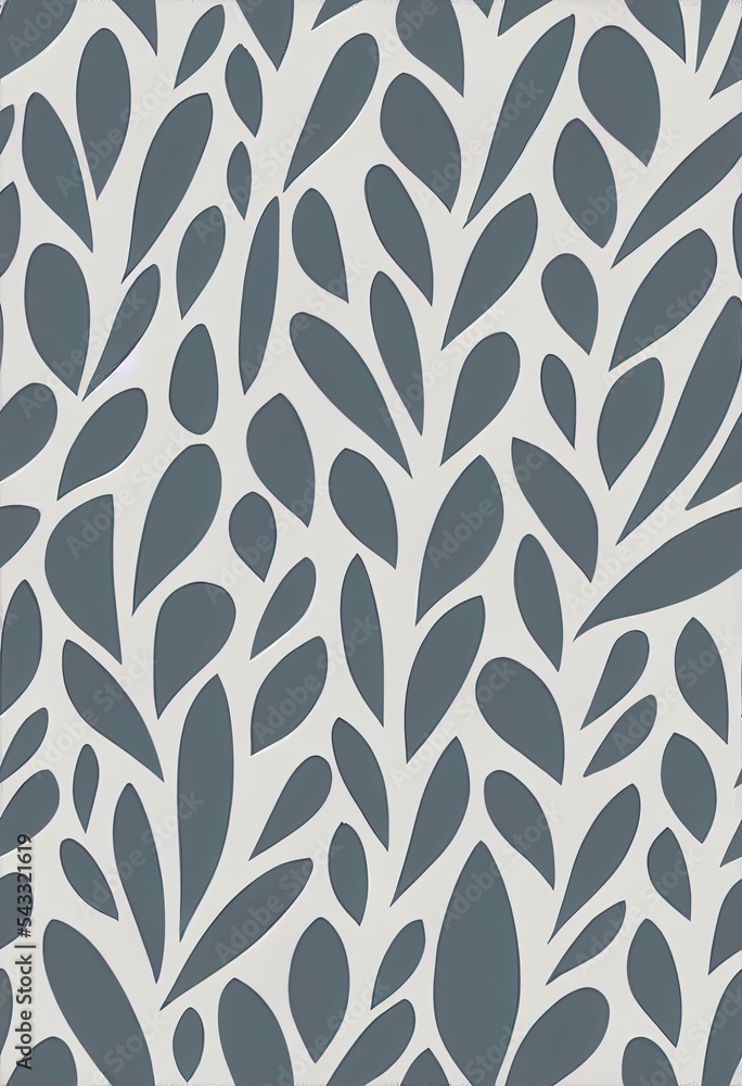 seamless leaves pattern on grey background