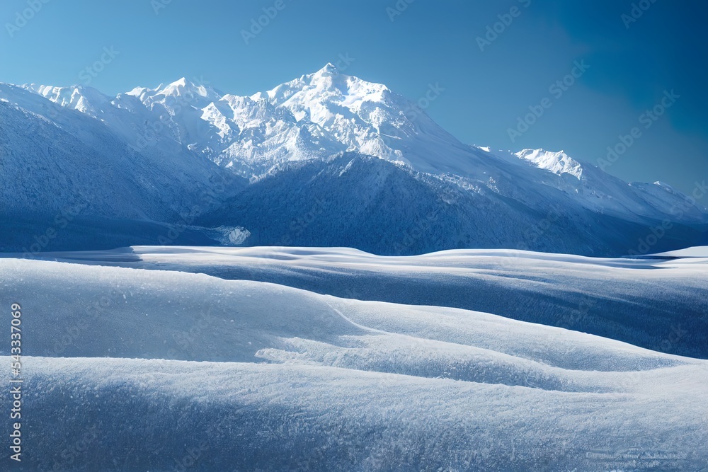 冰雪覆盖的冬季高山湖泊，俄罗斯，西伯利亚，阿尔泰山脉，楚亚山脊。