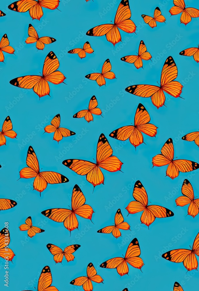 Seamless butterflies pattern. Trendy animal motif wallpaper.