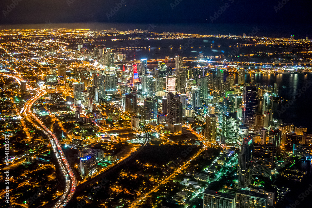 Aerial view of Miami ocean Florida, USA