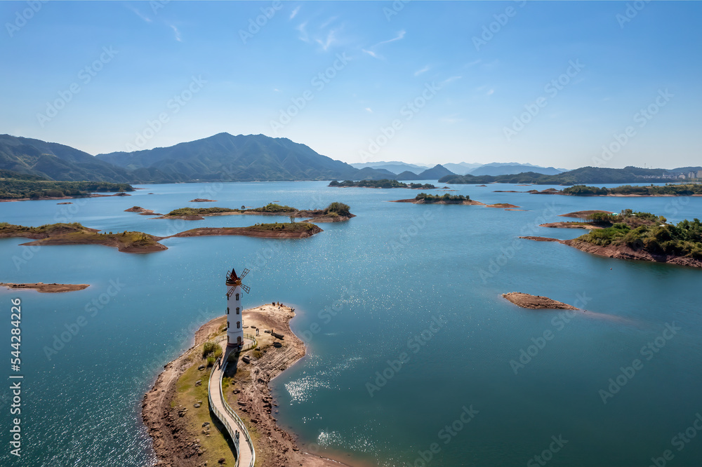 杭州千岛湖自然风光航拍