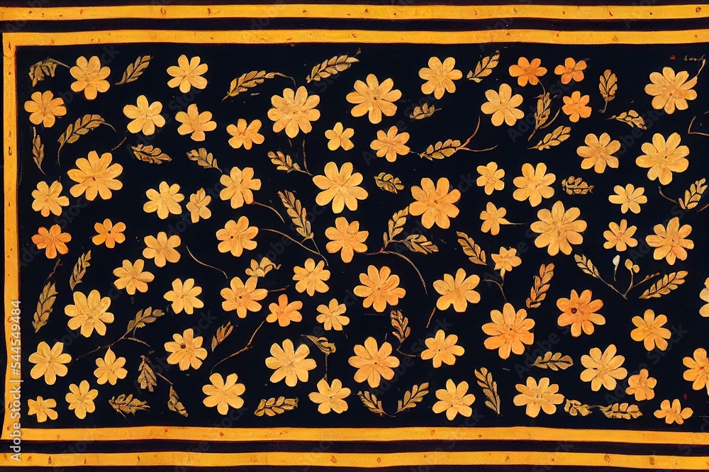 ethnic borders and flowers mughal art pattren textile digital motifs