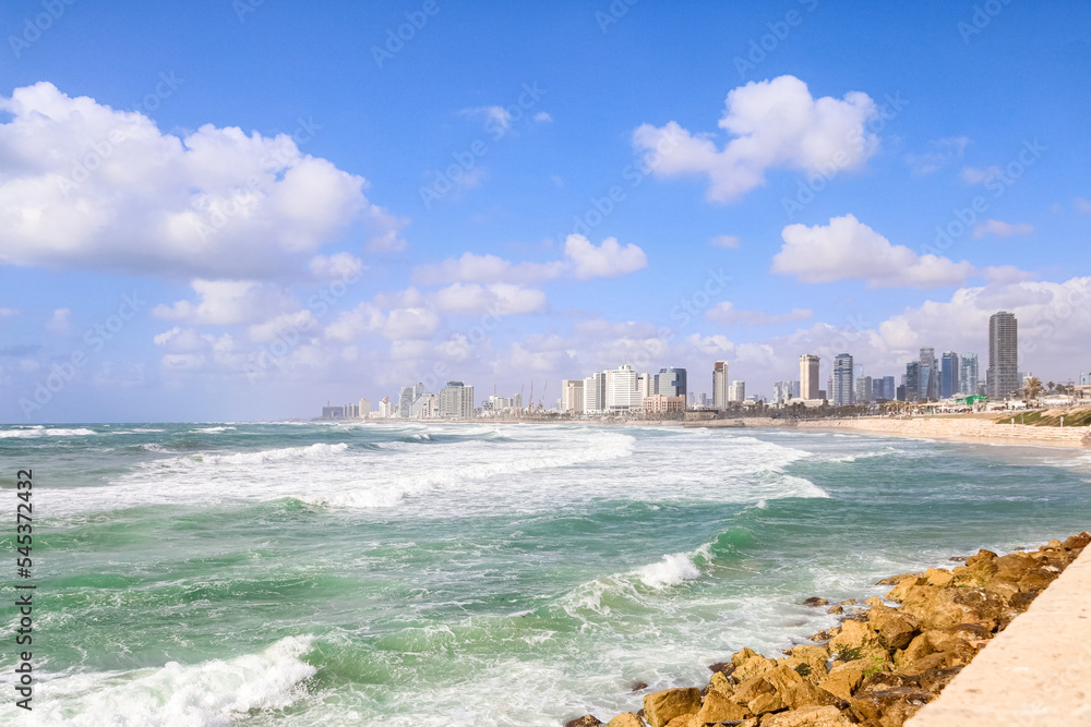 View of beautiful sea and buildings