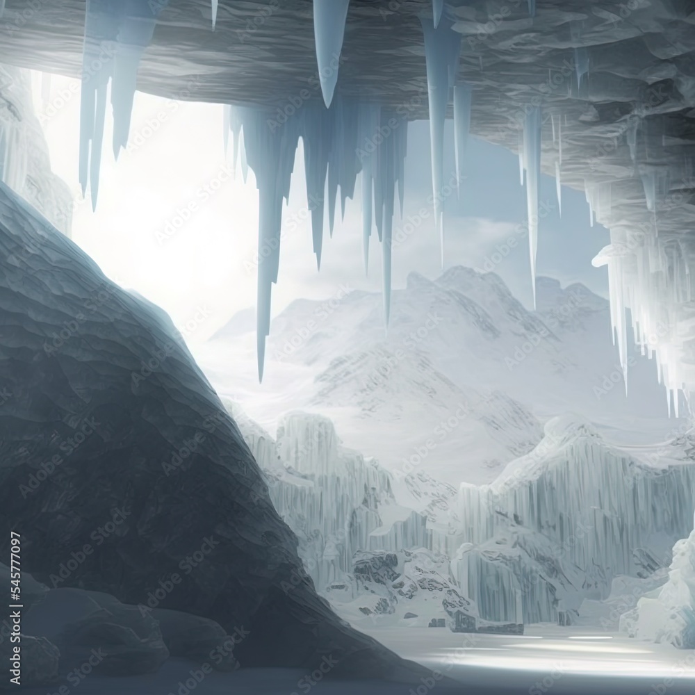 cave cave cave icicle snow mountain mountain nature ice snow 2d render loop