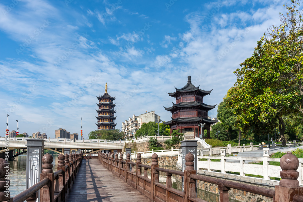 台州城市景观大幅面航拍