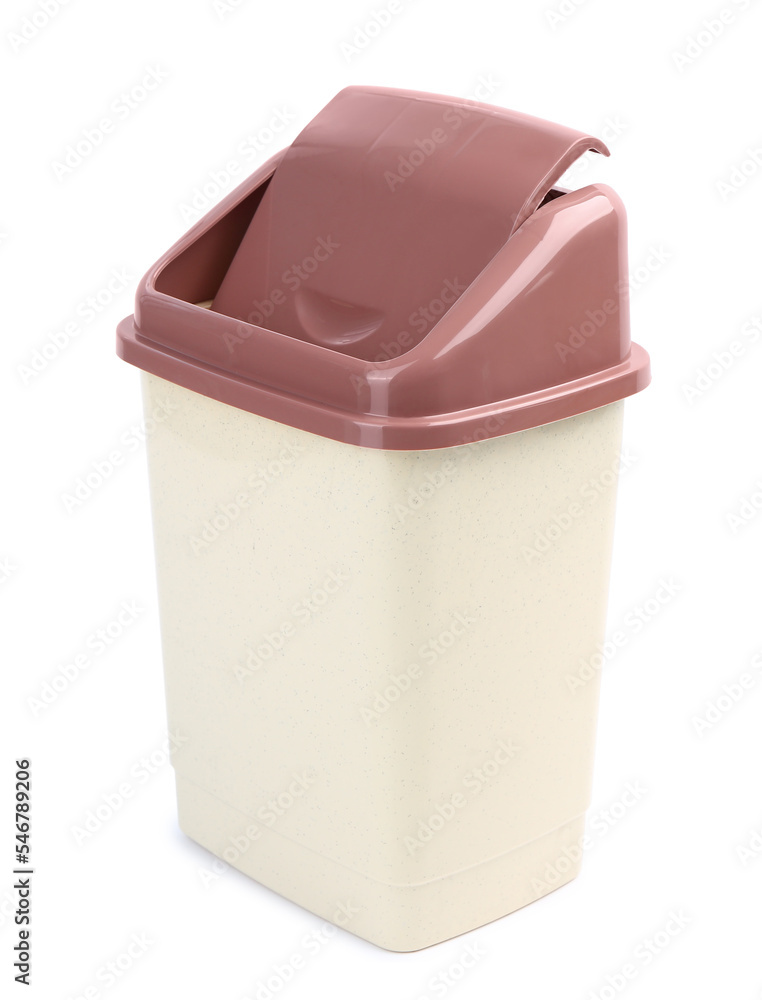 Rubbish bin on white background