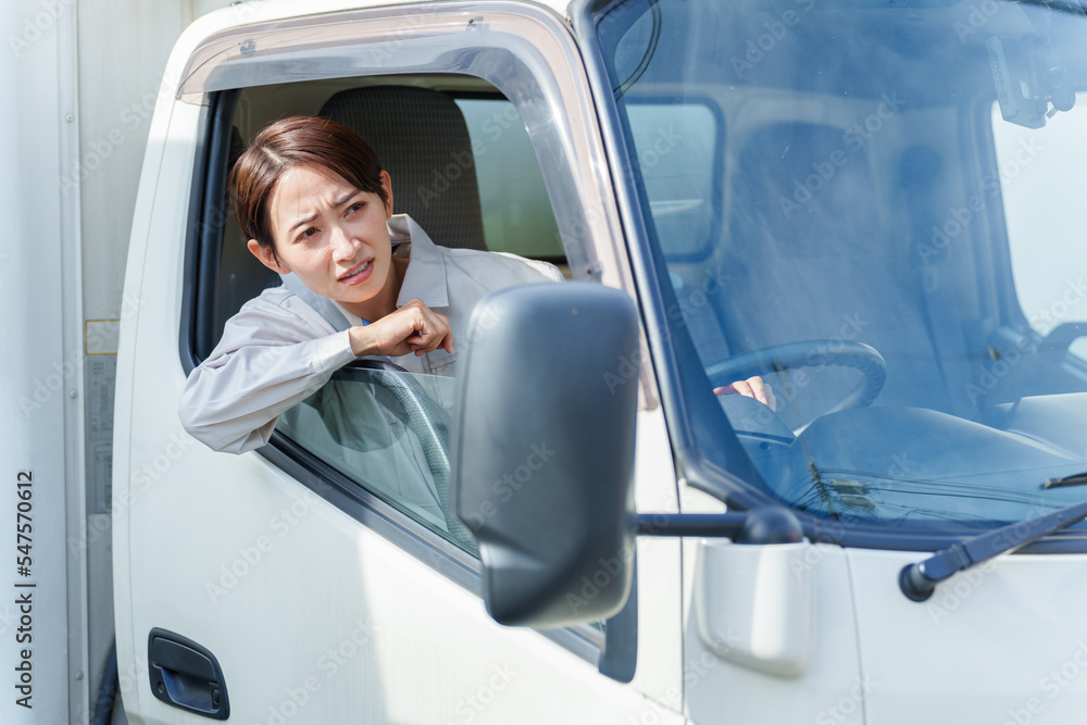 煽り運転をする女性