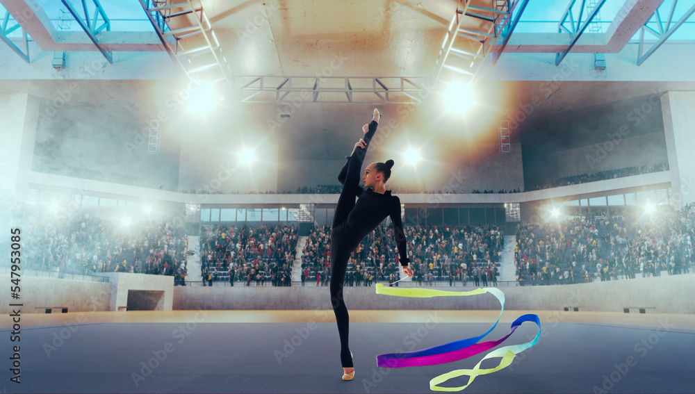 Rhythmic gymnast in professional arena