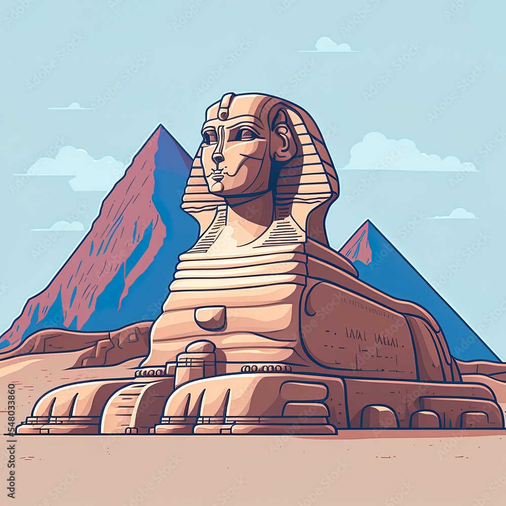 Illustration of great sphinx of giza