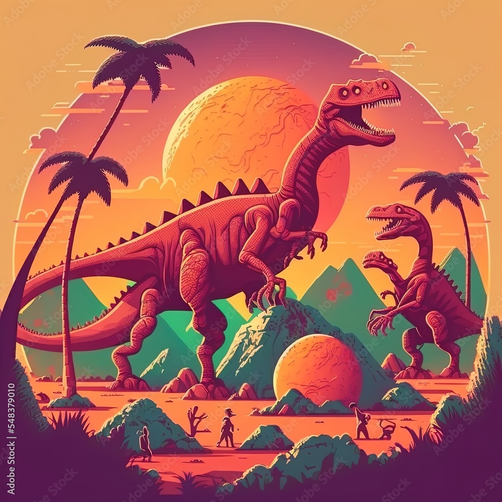 Dinosaurs concept illustration