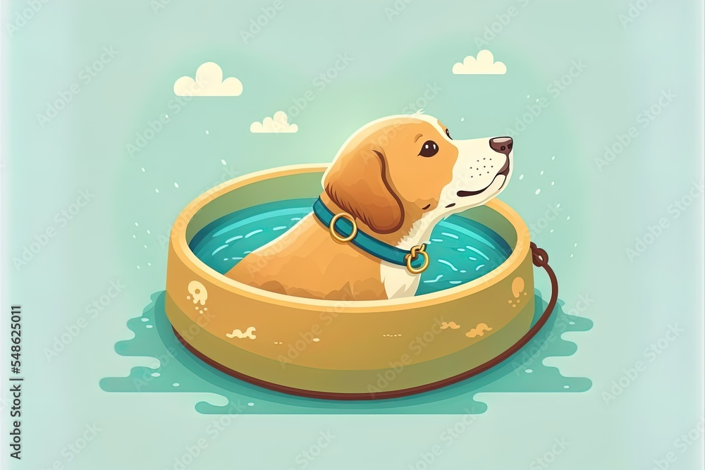 Floating Pet Collar Cartoon 2D Illustrated Icon Illustration Animal Object Icon Concept Isolated Pre