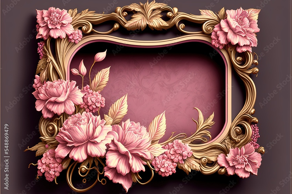 Pink Floral Frame