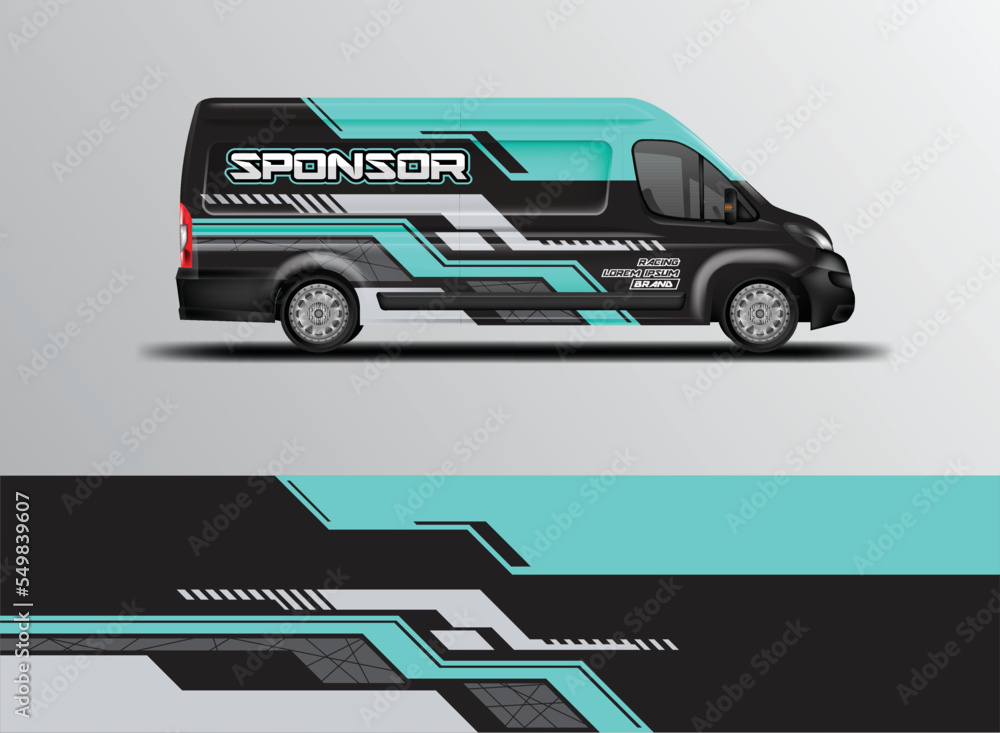 Van Wrap Livery设计。为Van定制的印刷包装设计。