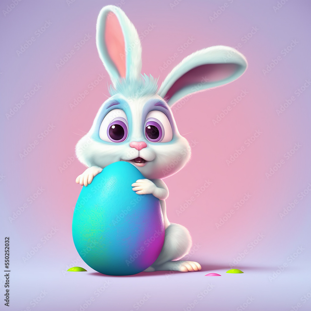 Easter Bunny holding egg