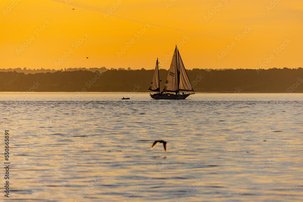 sailboat at sunset