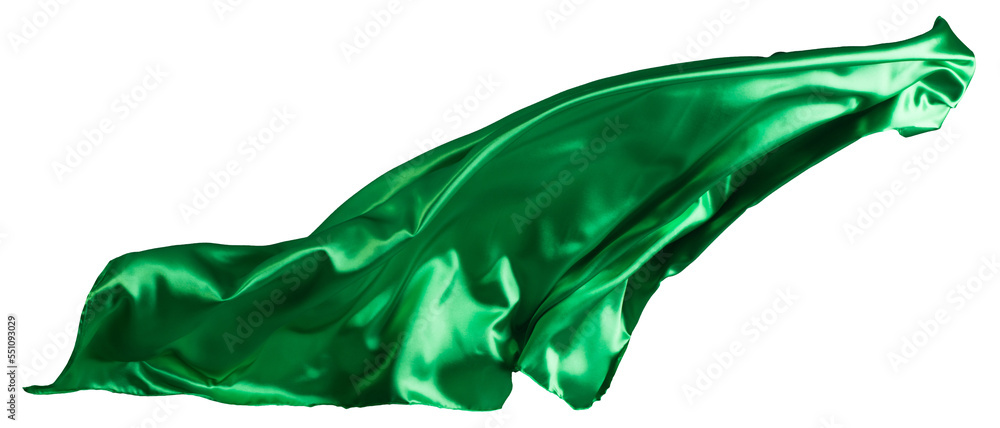 Green cloth flutters