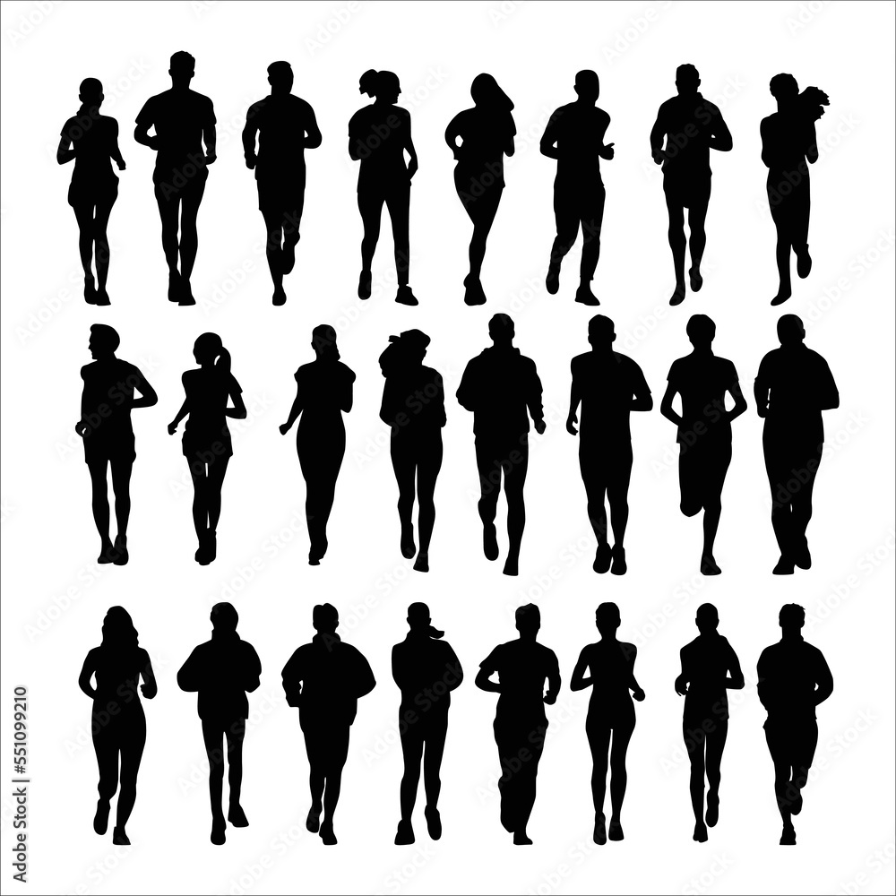 silhouette people on white background , Vector	