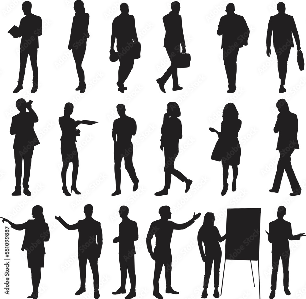 silhouette people on white background , Vector	