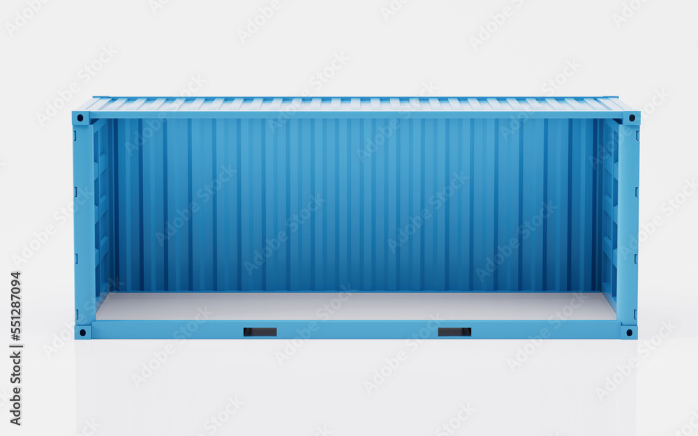 Cargo container, freight and export, 3d rendering.