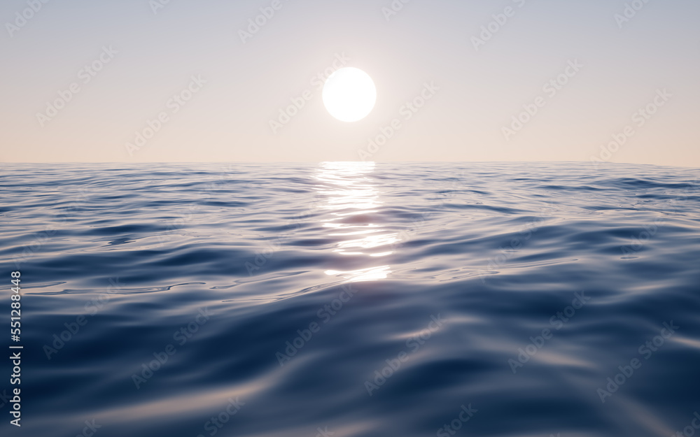 Empty water surface, 3d rendering.