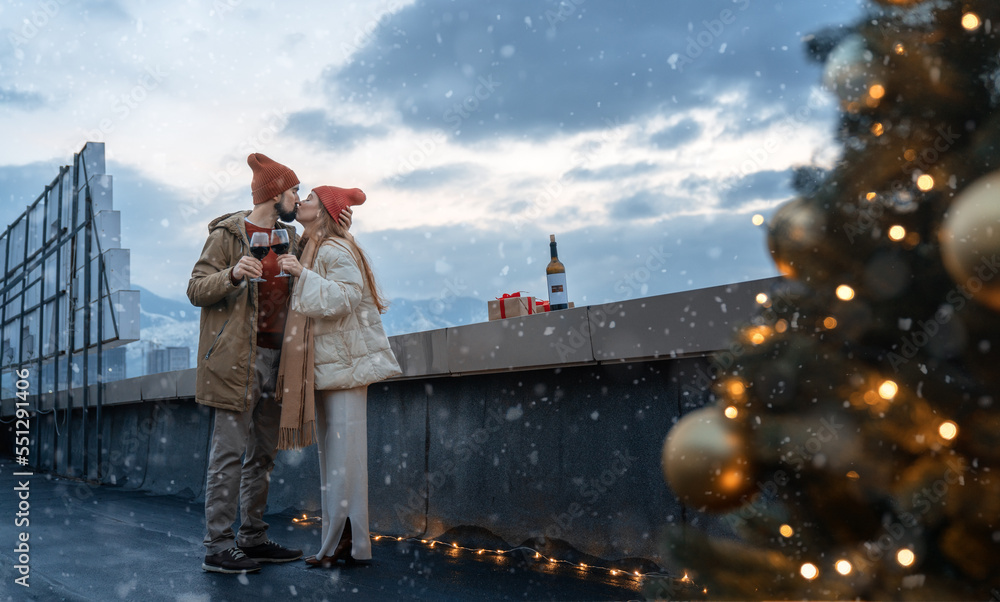 couple are celebrating Christmas