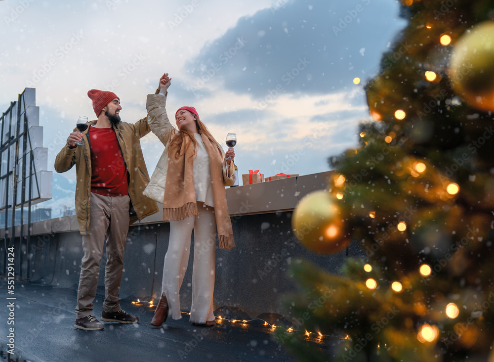 couple are celebrating Christmas