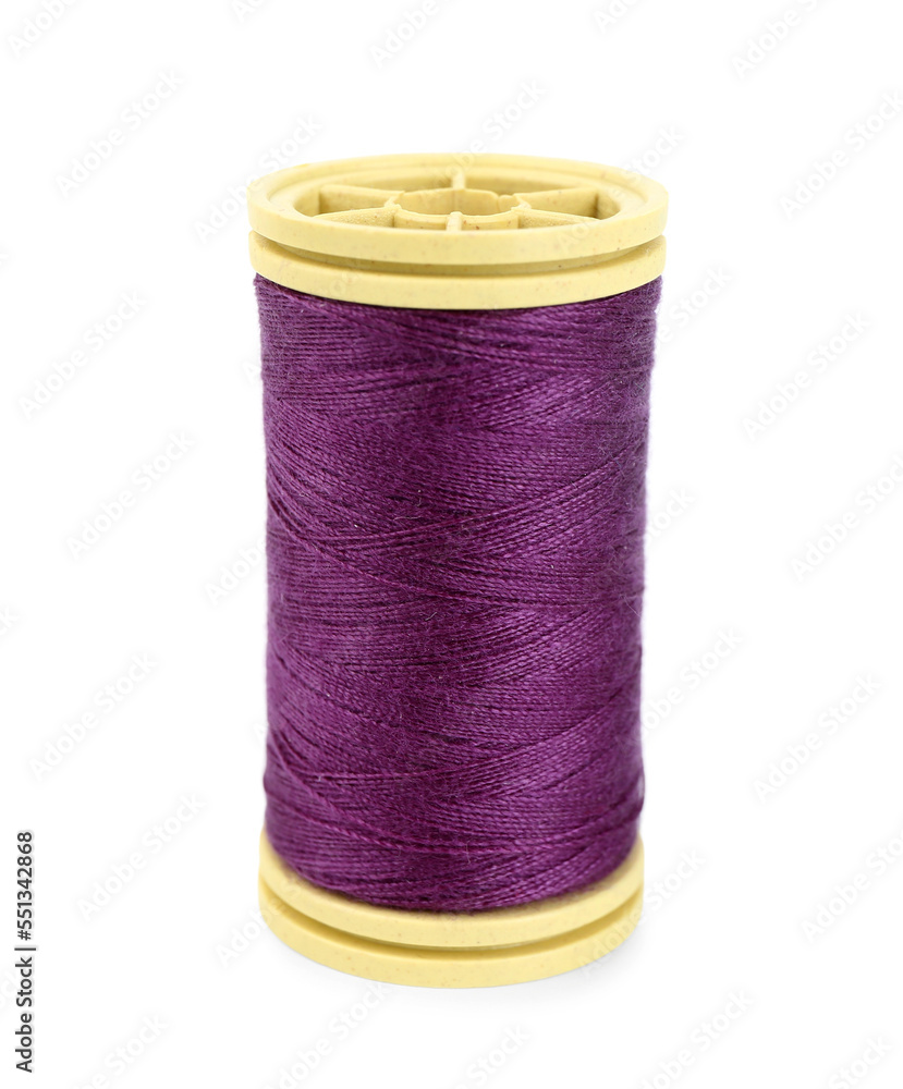 Sewing thread spool isolated on white background