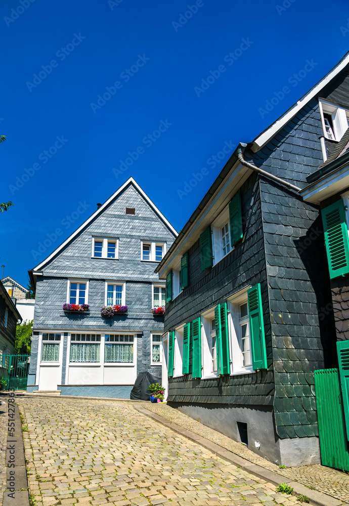 Historic slate houses in Solingen-Grafrath - North Rhine-Westphalia, Germany