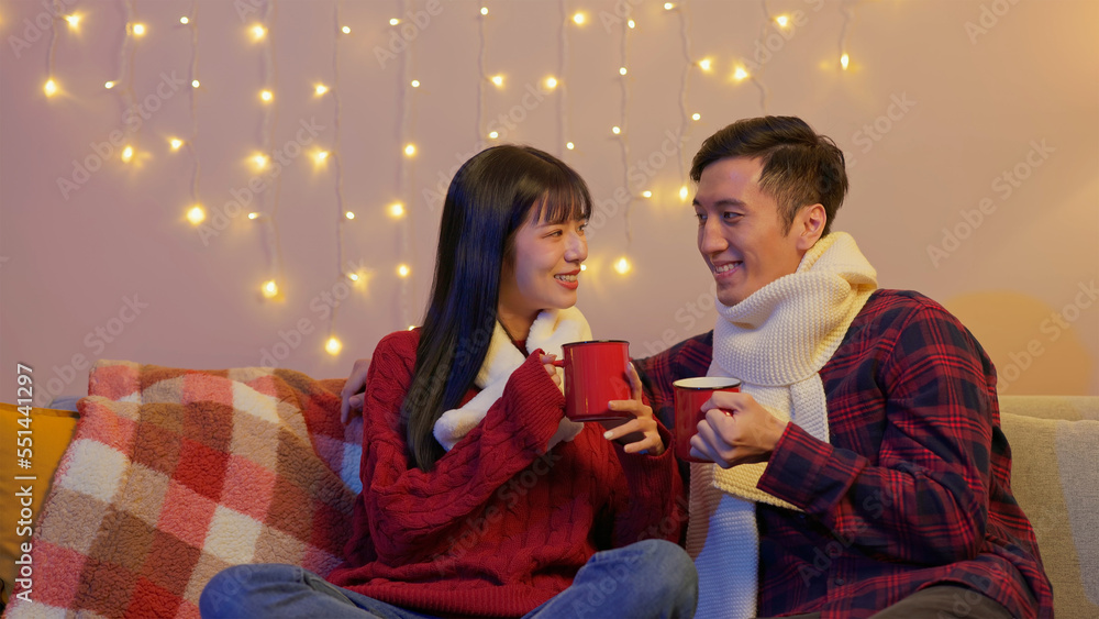 couple enjoy hot drink